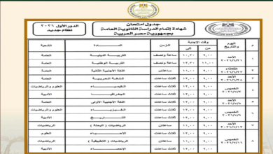جدول امتحانات ثانوية عامة 2026 قبل ساعات قليلة من بدء الاختبارات 1 جدول امتحانات ثانوية عامة 2026