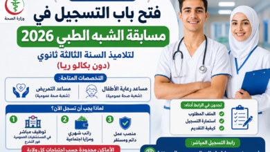 فتح باب التسجيل في مسابقة الشبه الطبي 2026 لتلاميذ السنة الثالثة ثانوي (دون بكالوريا) 1 فتح باب التسجيل في مسابقة الشبه الطبي 2026 لتلاميذ السنة الثالثة ثانوي (دون بكالوريا)