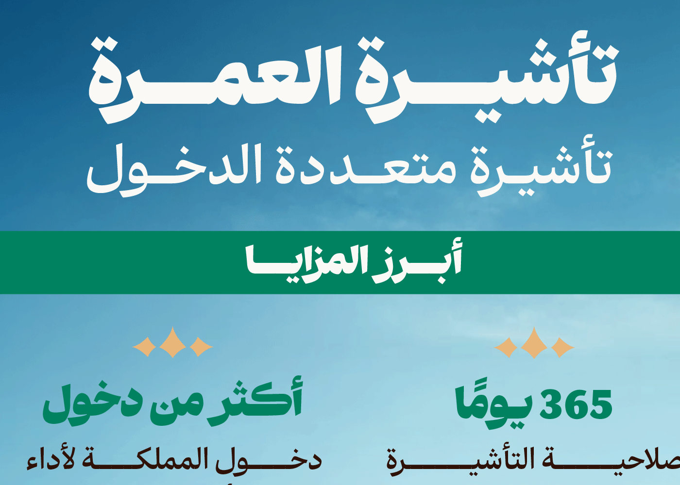 السعودية: تأشيرة عمرة جديدة مدتها سنة متعددة الدخول 1 تأشيرة عمرة جديدة مدتها سنة متعددة الدخول