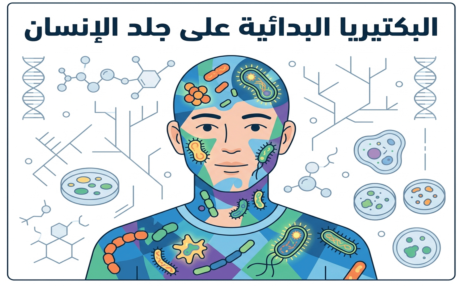 البكتريا البدائية على جلد الإنسان